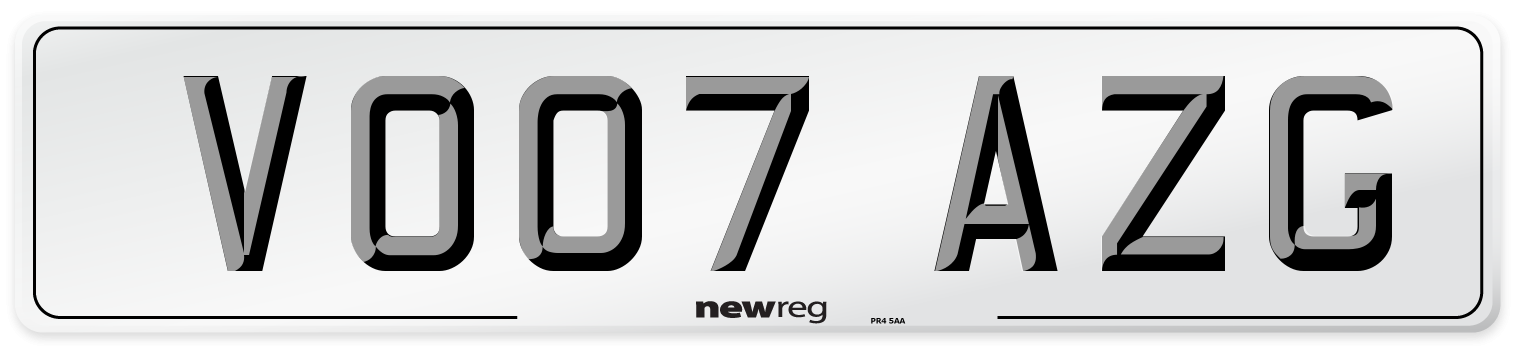 VO07 AZG Number Plate from New Reg